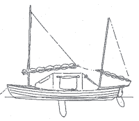 With her tent up she has very comfortable accommodation for the coastal cruiser, and she can even be rowed with the top up. The tent is supported by fibregiass tent poles and Walkabouts plans include the details of the tent and its fittings.